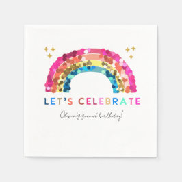 Servilleta De Papel Cubierta colorida para el cumpleaños Rainbow