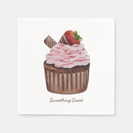 Servilleta De Papel Cubierta Cubierta De Fresa Cubierta En Acuarela
