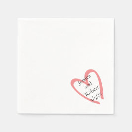 Servilleta De Papel Cubierta de papel boda de diseño cardíaco