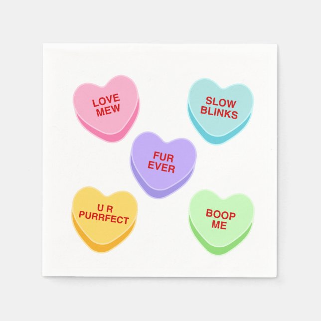 Servilleta De Papel Cubierta de papel de San Valentín para el gato (Anverso)