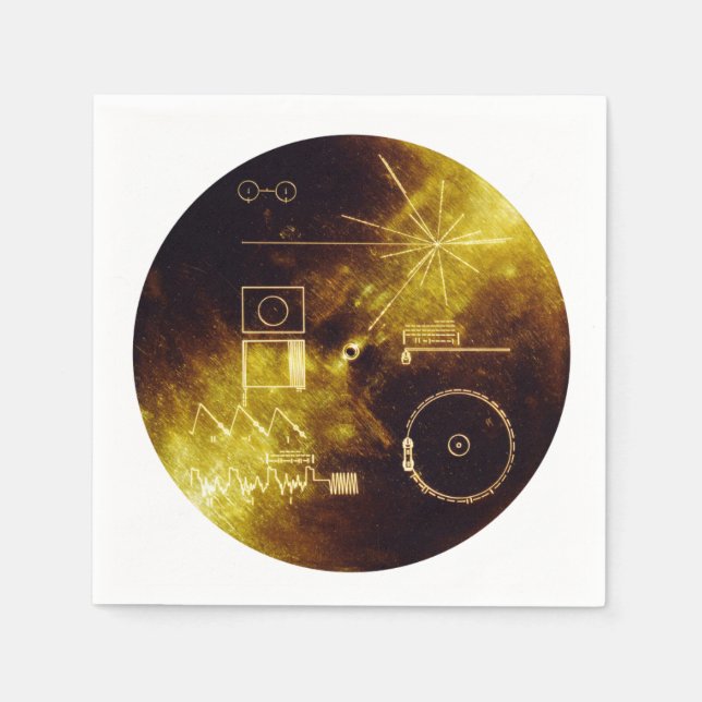 Servilleta De Papel Cubierta del registro de oro de la nave espacial V (Anverso)