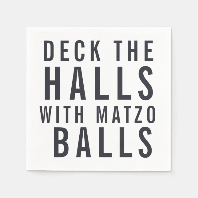 Servilleta De Papel Cubierta los pasillos con bolas Matzo | Hanukkah (Anverso)