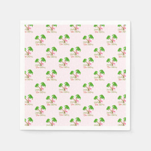 Servilleta De Papel Cubierta Rosa Las Palmas Navidades Tropicales Sant