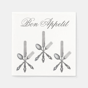 Servilleta De Papel Cubiertos elegantes V del cuchillo de la cuchara