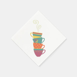 Servilleta De Papel Cubos de té de porcelana tradicionales apilados de