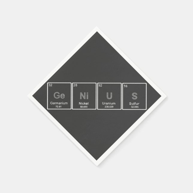 Servilleta De Papel Cuchara de cocteles GeNiUS de tabla periódica (Borde)