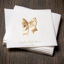 Servilleta De Papel Cuchara personalizada Satin Cream Bow