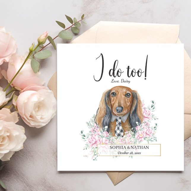 Servilleta De Papel Cucharas de cóctel del Boda de perro de Dachshund (Subido por el creador)