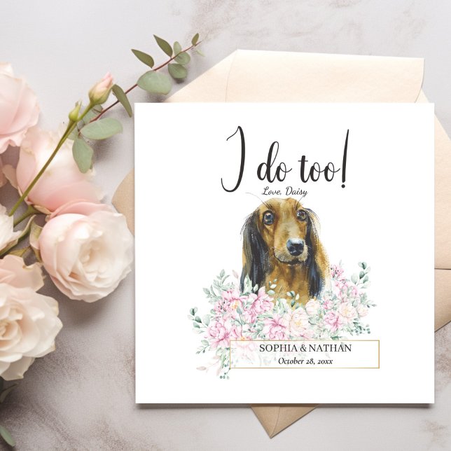 Servilleta De Papel Cucharas de cóctel del Boda de perro de Dachshund (Subido por el creador)