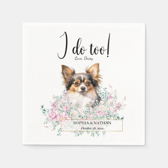 Servilleta De Papel Cucharas de cóctel del Boda de perros Chihuahua (Anverso)