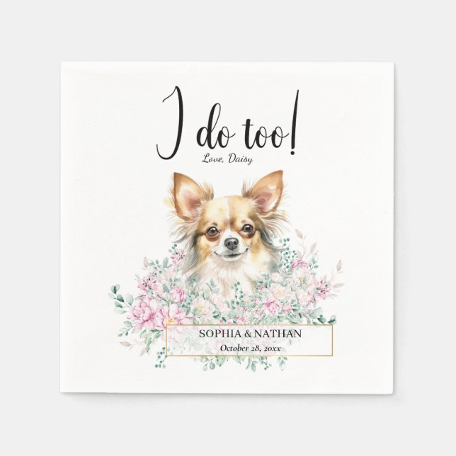 Servilleta De Papel Cucharas de cóctel del Boda de perros Chihuahua (Anverso)