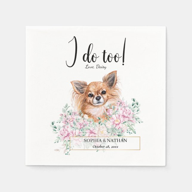 Servilleta De Papel Cucharas de cóctel del Boda de perros Chihuahua (Anverso)