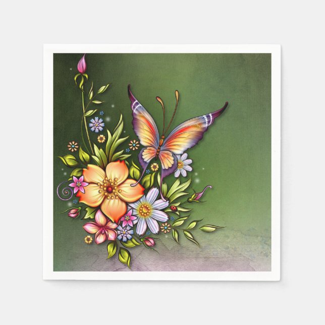 Servilleta De Papel Cucharas de cócteles estándar para mariposa (Anverso)