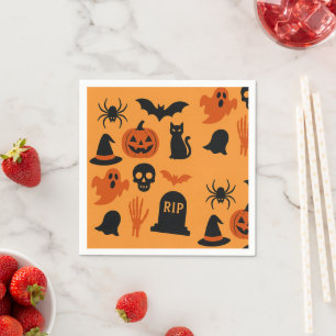 Servilleta De Papel Cucharas de Halloween fantasmales Fiesta negro y