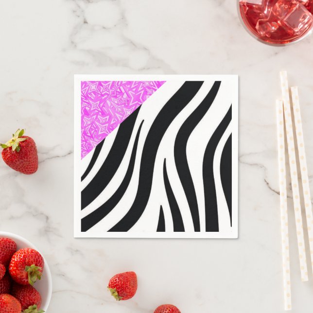 Servilleta De Papel Cucharas de papel, servilletas rosadas de leopardo (In situ)