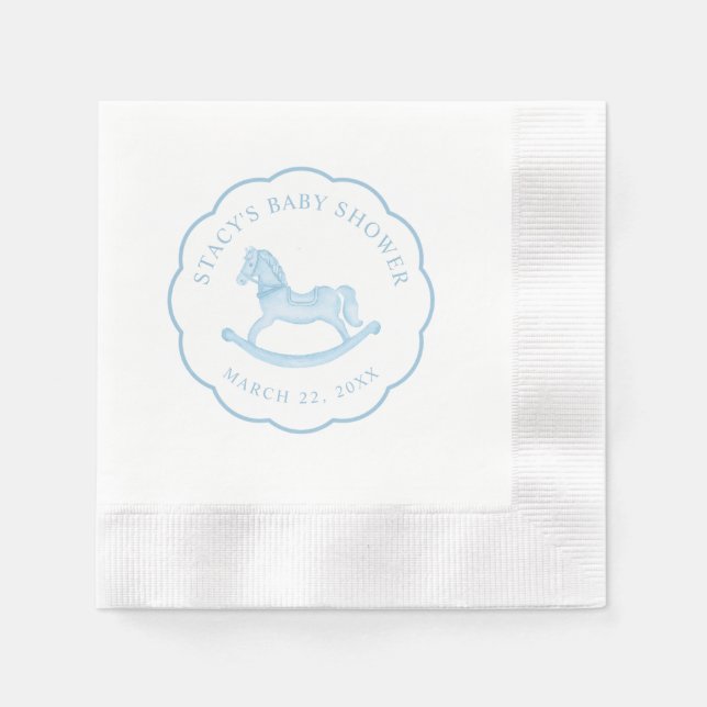 Servilleta De Papel Cuchillas Baby Shower Blue Rocse Boy (Anverso)