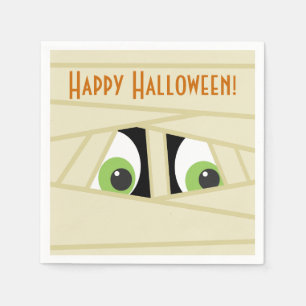 Servilleta De Papel Cuchillas de papel de Halloween con cabeza de momi