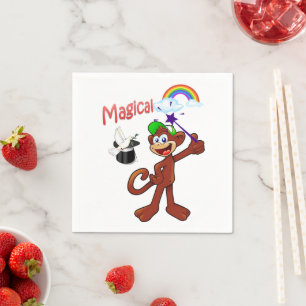 Servilleta De Papel Cuchillas de papel, mono arcoiris mágico