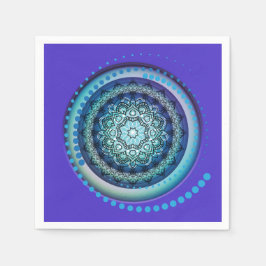 Servilleta De Papel Cuchillas espirales de medallón azul morado verde