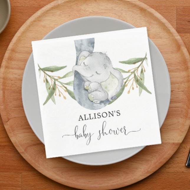 Servilleta De Papel Cuenca neutra del elefante del bebé (Subido por el creador)