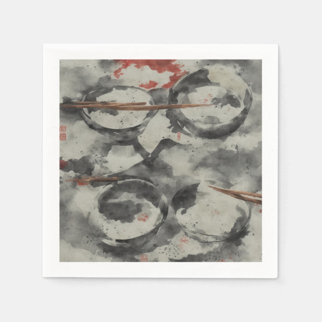 Servilleta De Papel Cuencos japoneses (Anverso)