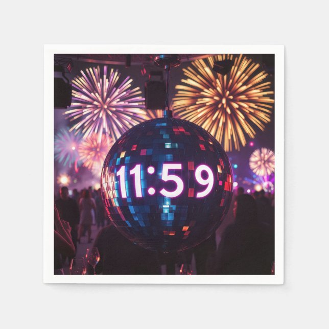 Servilleta De Papel Cuenta regresiva de Año Nuevo (Anverso)