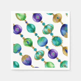 Servilleta De Papel Cuentas de Mardi Gras en colores brillantes