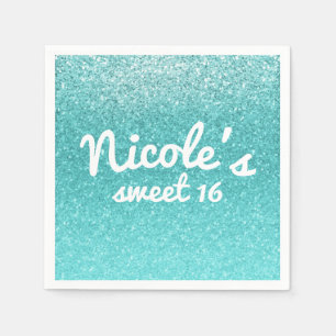 Servilleta De Papel Cuento de Hadas Plata Brillo Destello Favor de Fie