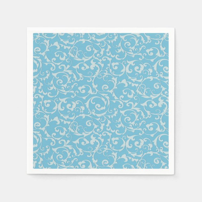 Servilleta De Papel Cuento de Hadas Princesa Azul Real Chic (Anverso)