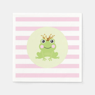Servilleta De Papel Cuento de Hadas Rosa Rana Príncipe Baby Shower
