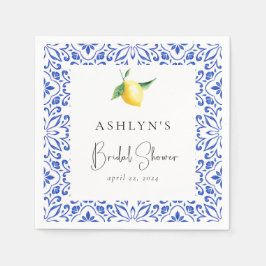 Servilleta De Papel Cuerdas mediterráneas Lemon Bridal Ducha