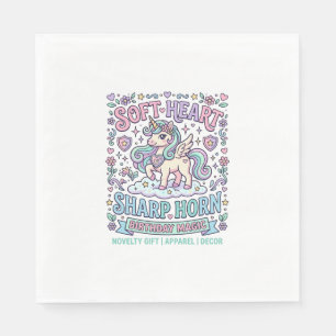 Servilleta De Papel Cuerno Afilado Corazón Suave Unicornio Tipografía