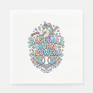 Servilleta De Papel Cuerno de béisbol de unicornio Poder Kawaii Diseño