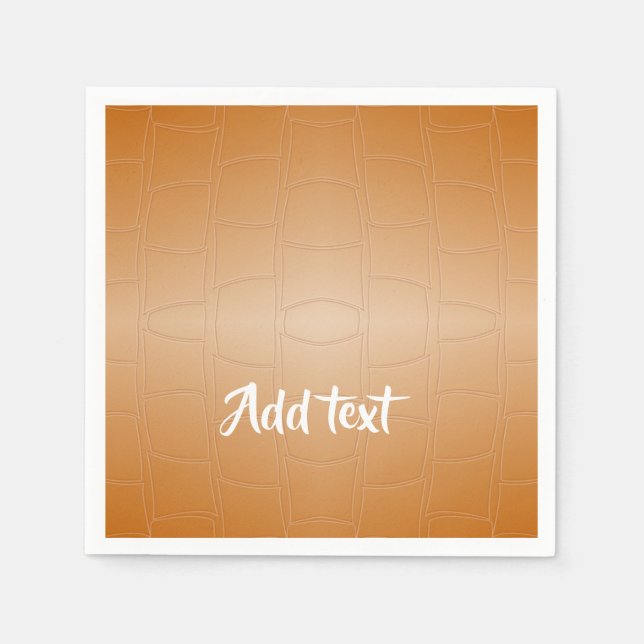 Servilleta De Papel Cuero marrón monograma texturado (Anverso)