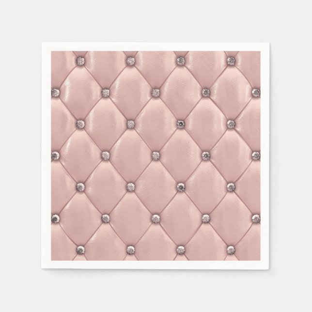 Servilleta De Papel Cuero metálico elegante rosado de Rubor (Anverso)