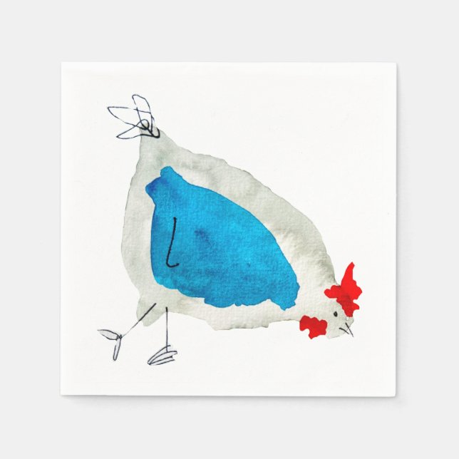 Servilleta De Papel Cuestas de pollos acuáticas (Anverso)