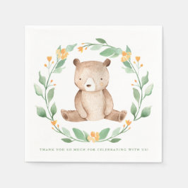 Servilleta De Papel Cuidada acuarela Bear Woodland Baby Shower