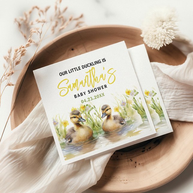 Servilleta De Papel Cuidada acuarela Duck Baby Boy Shower (Subido por el creador)