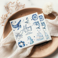 Cuidada acuarela Nautical Boy Baby Shower