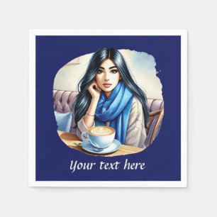 Servilleta De Papel Cuidada añada su señora de café de texto