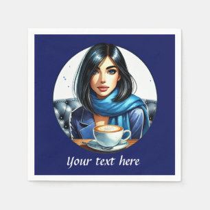 Servilleta De Papel Cuidada añada su señora de café de texto