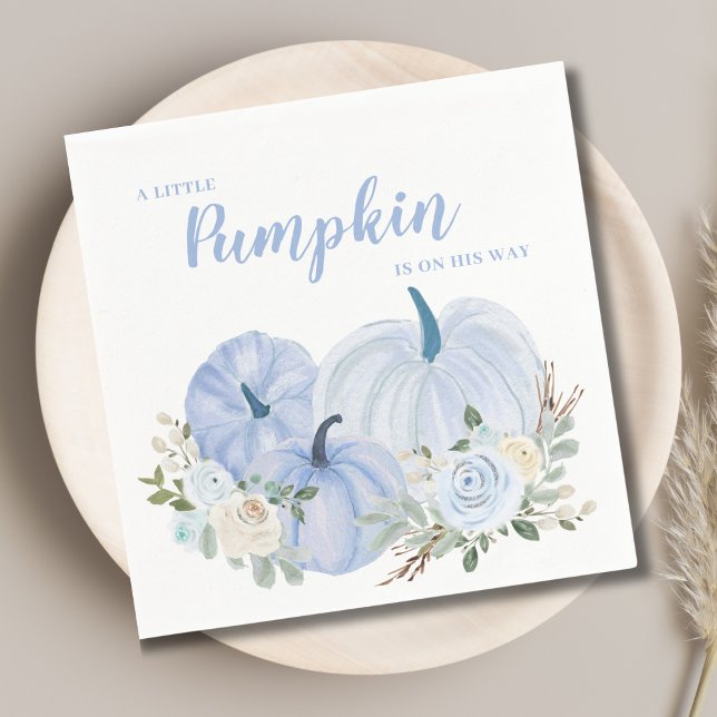 Servilleta De Papel Cuidada calabaza azul Baby Shower (Subido por el creador)