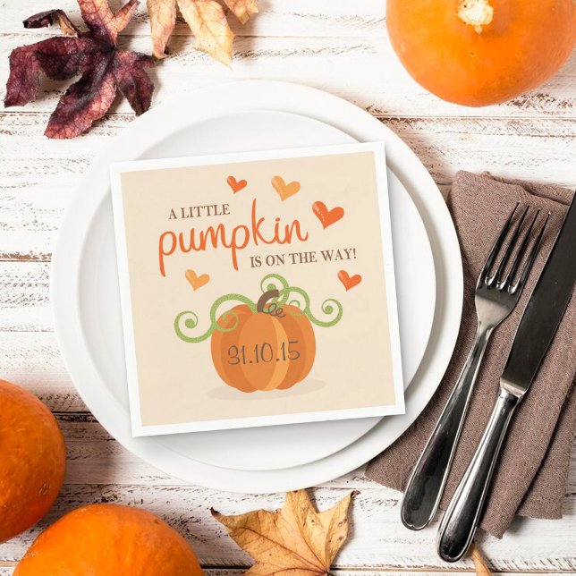 Servilleta De Papel Cuidada calabaza Baby Shower Napkins (Subido por el creador)