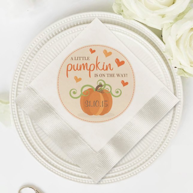 Servilleta De Papel Cuidada calabaza Baby Shower Napkins (Subido por el creador)