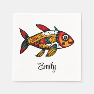 Servilleta De Papel Cuidada decoración de pescado personalizado colori