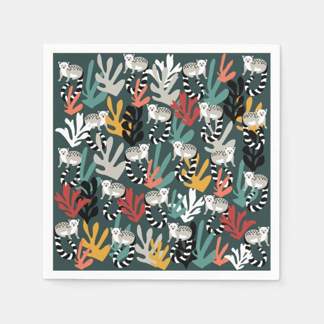 Servilleta De Papel Cuidada Lemur Paper Napkins (Anverso)