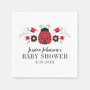 Servilleta De Papel Cuidada Pequeña Dama Ladybug Baby Shower Napkin