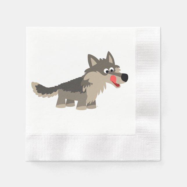 Servilleta De Papel Cuidada Personalizado Hungry Wolf Paper Napkins (Anverso)