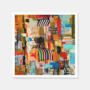 Servilleta De Papel Cuidada pintura abstracta colorida