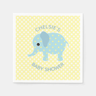 Servilleta De Papel Cuidada polka Dot Elephant Baby Shower Papeles ser